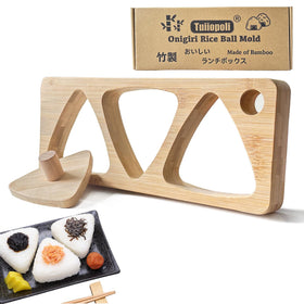 Tuiiopoli onigiri bamboo mold triangle for perfect triangular rice balls and easy release.