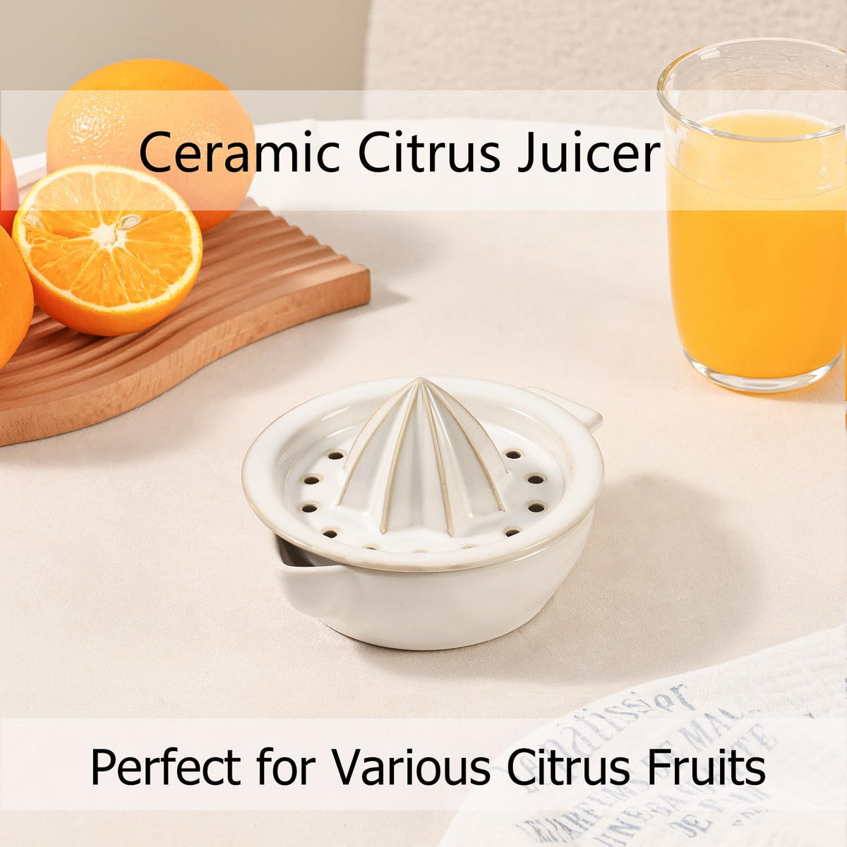 Tuioyoc juicer handle for comfortable grip during hand squeezing.