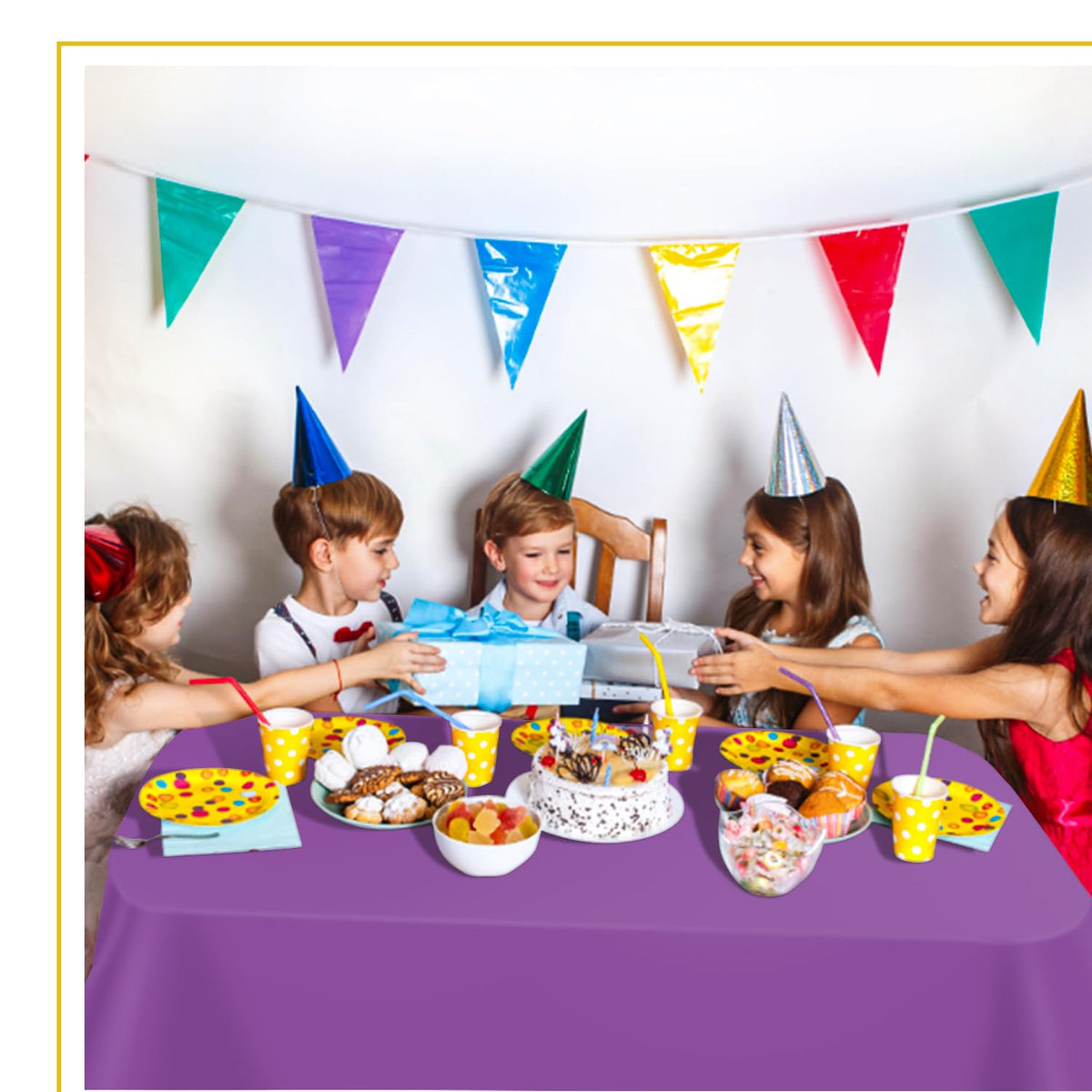 Tujol 6-pack tablecloth color options ideal for coordinating themes.