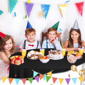 Tujol Black disposable tablecloth for easy cleanup after party
