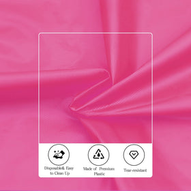 Tujol hot pink waterproof tablecloth keeps the surface clean.