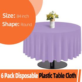 Lavender disposable tablecloth provides waterproof, stain-resistant coverage for outdoor picnics.