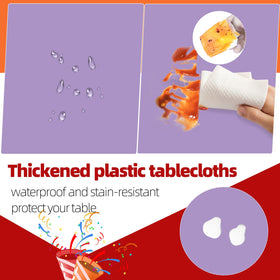 Tujol lavender round tablecloth ideal for weddings and celebrations with simple cleanup.
