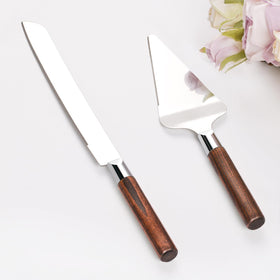 TUKDAK cake knife with wood handle for elegant wedding desserts