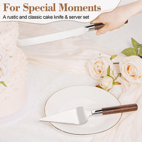TUKDAK cake server with wood handle ideal for anniversaries