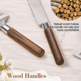 TUKDAK close-up of wood grain handle on cake knife