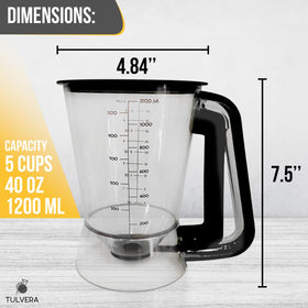 Dispenser in use: Tulvera batter pours evenly into pan