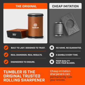 TUMBLER Pro 4-layer diamond disc close-up for strong sharpening action.