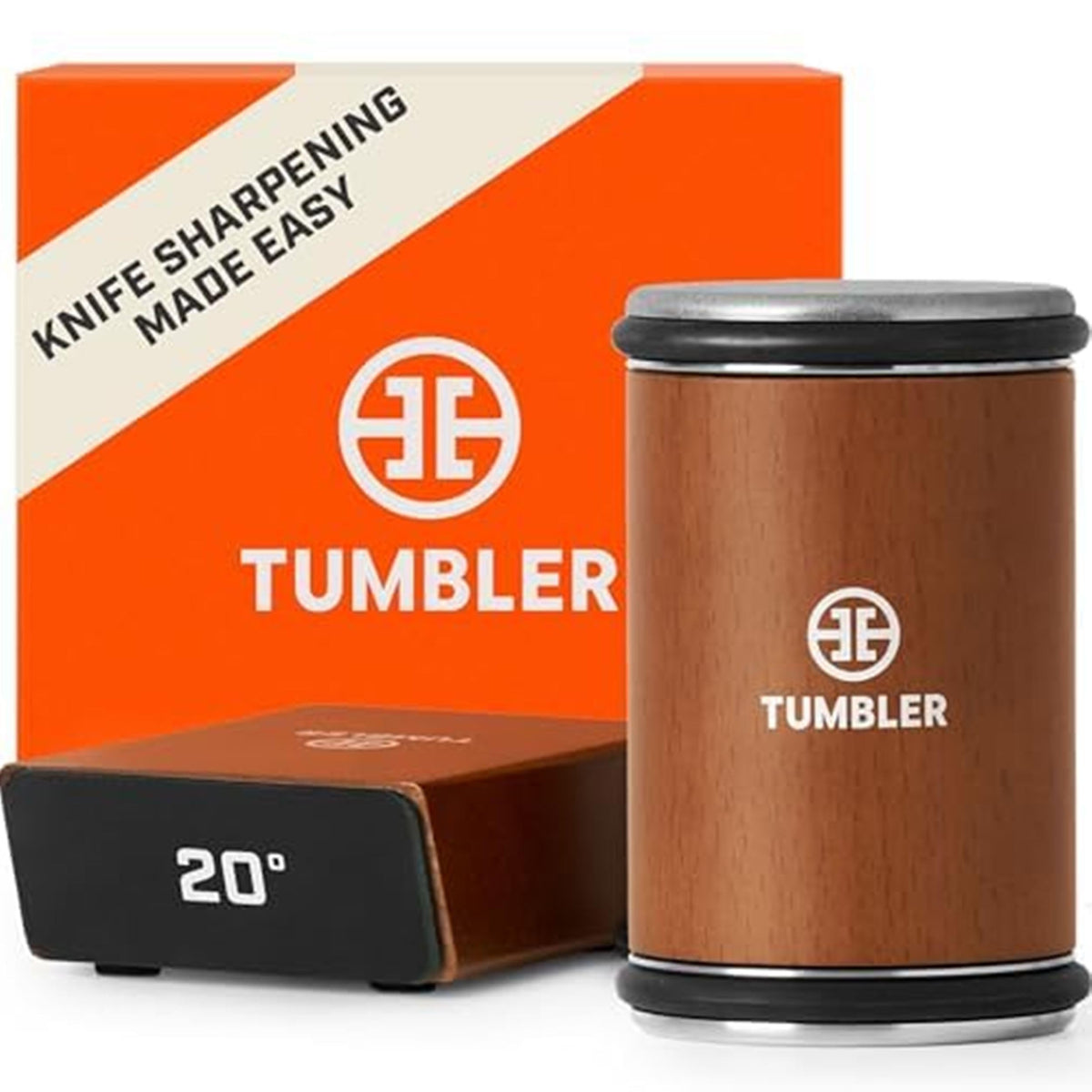 TUMBLER rolling sharpener angle setup for consistent 15° or 20° edges.