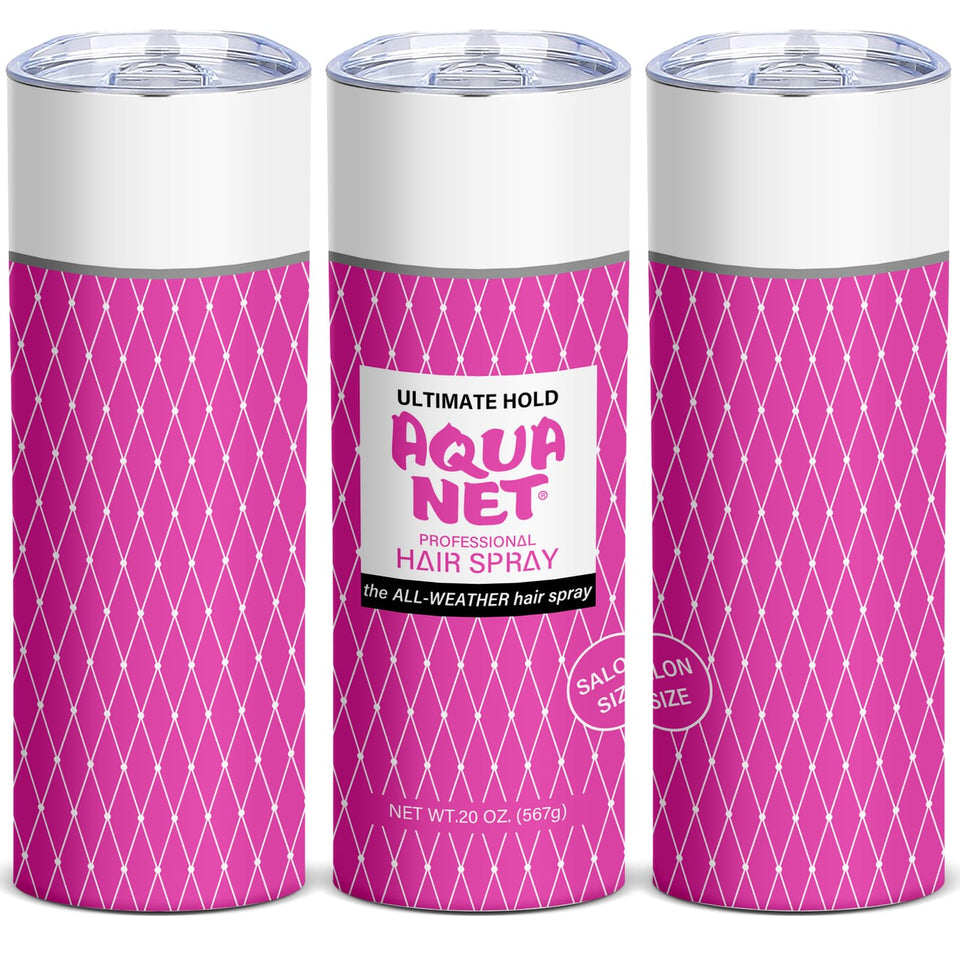 TUMBTU hairspray-pattern 20oz tumbler keeps drinks stylish on the go.