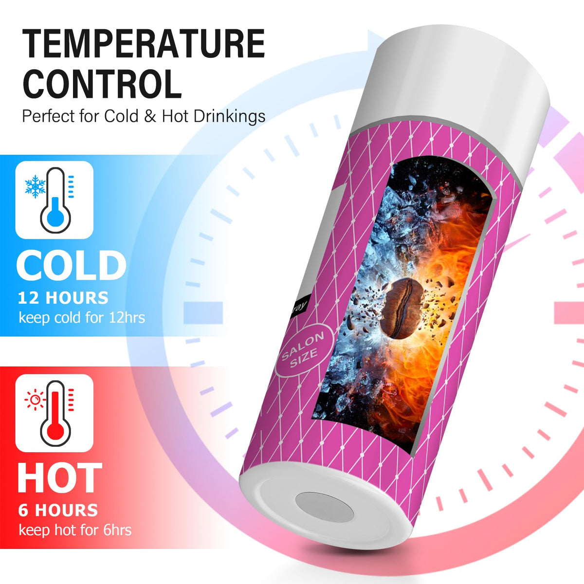 TUMBTU stainless-steel mug with lid preserves temperature for hours.
