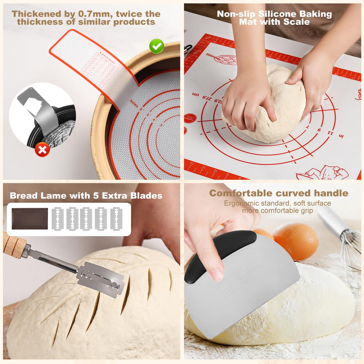 Tunyet bread lame with blades supports precise scoring before baking