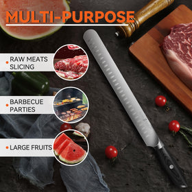 TUO Brisket Knife 12-Inch balanced design for smooth cuts.