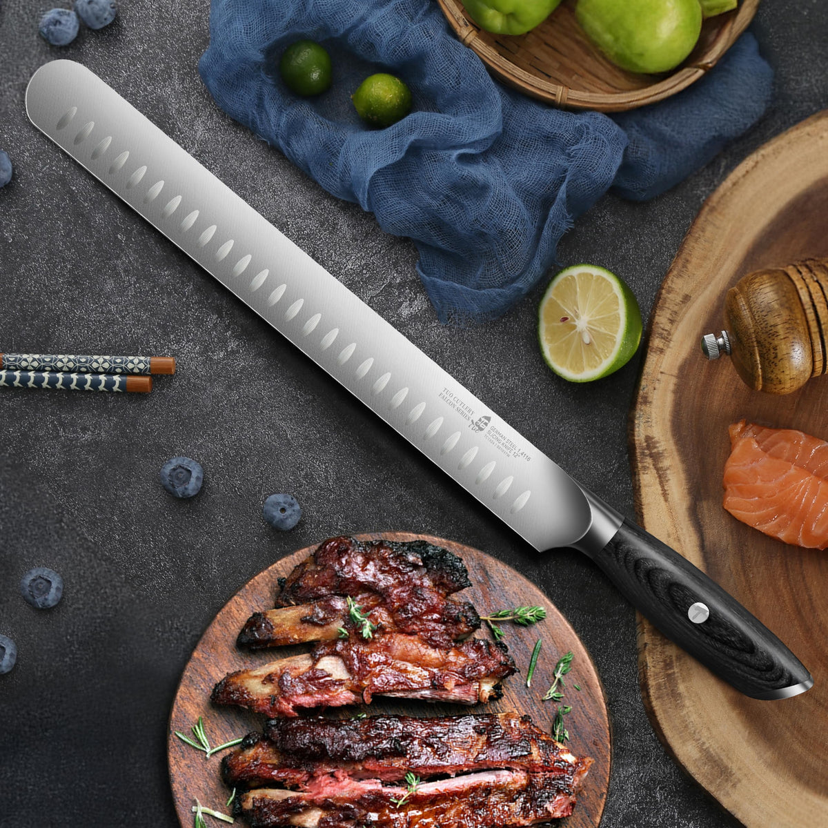 TUO Brisket Knife 12-Inch lifetime guarantee assurance with quality build.