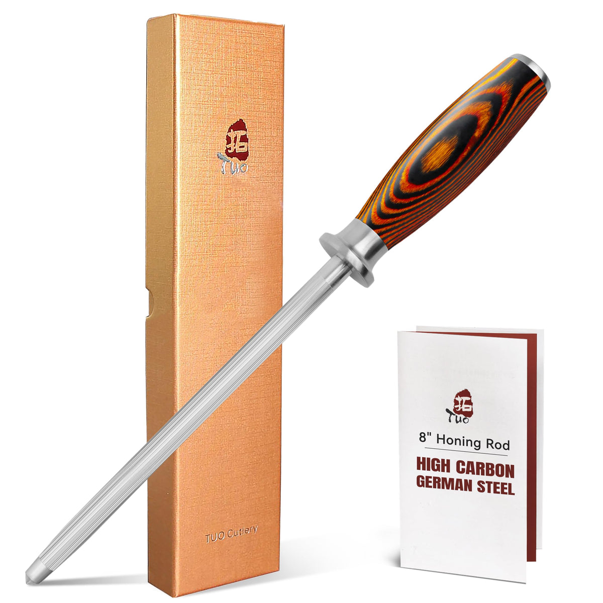 TUO Honing Rod with a thick 0.48 inch core for efficient daily sharpening.