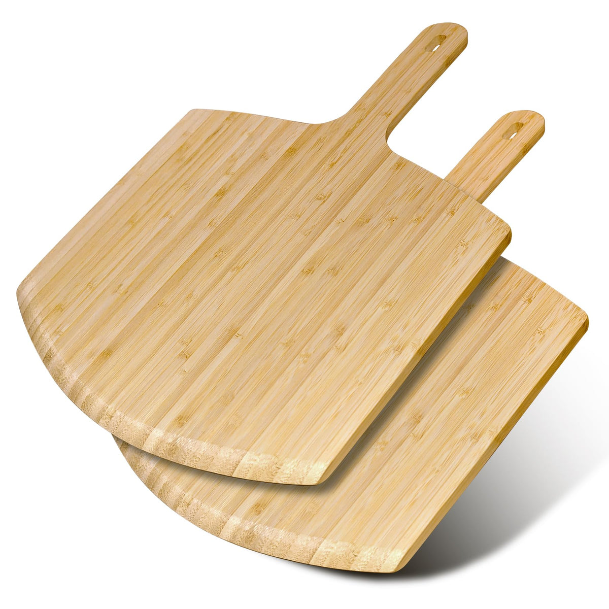 TUOCON pizza peel 12-inch surface for easy sliding and lifting homemade pizzas.