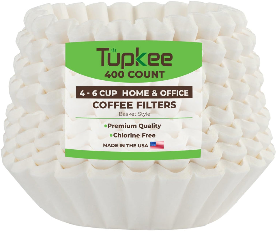 Tupkee 4-6 cup coffee filters package for home brewing