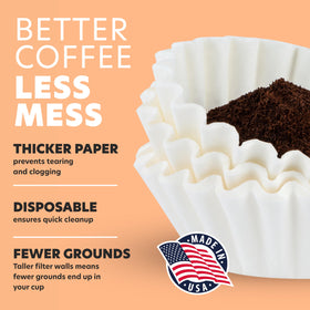 Tupkee ridged construction filter maintains shape during brewing