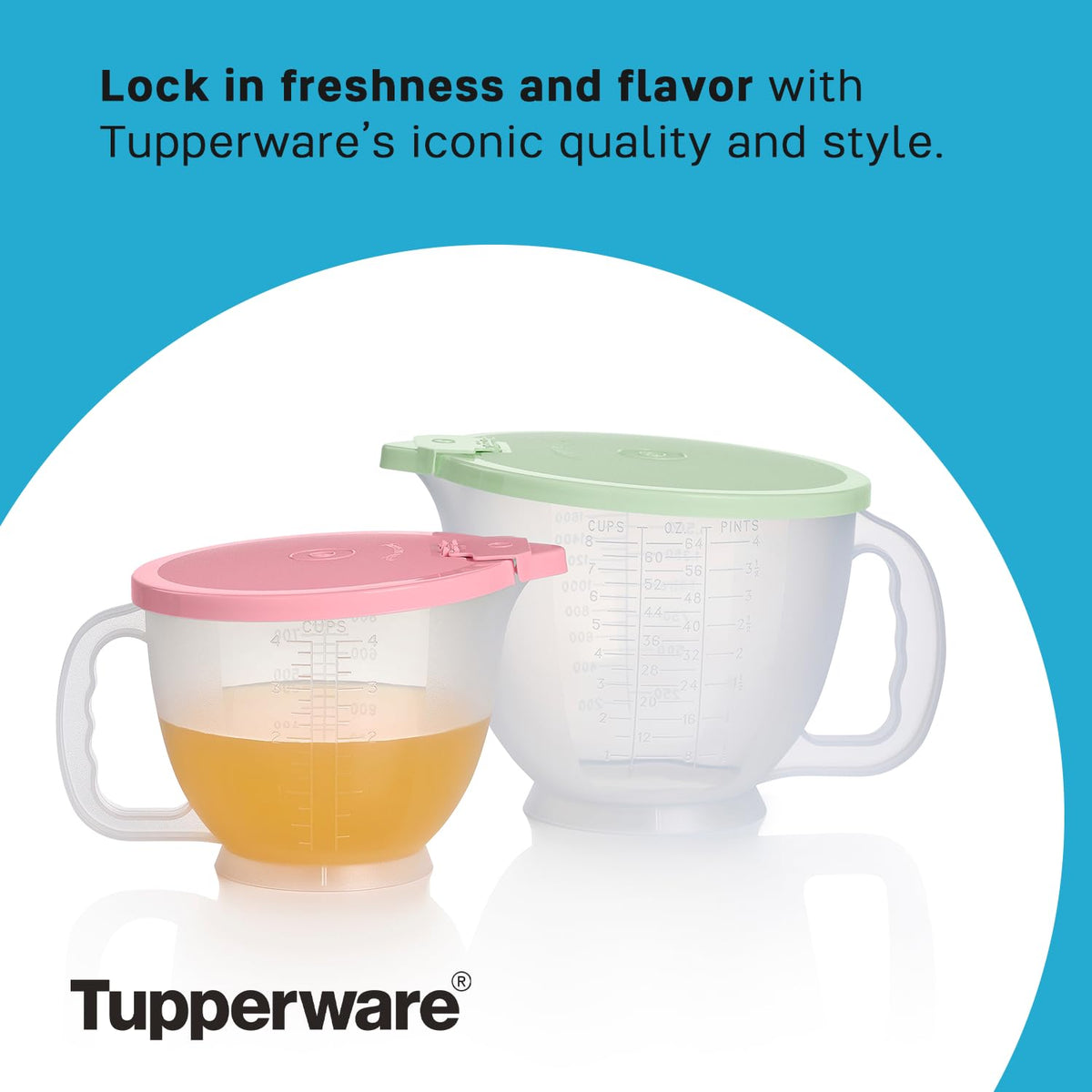 Tupperware Classic Mix-N-Store durable measurement marks stay legible.