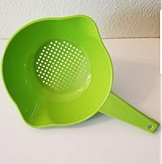 Tupperware colander is top-rack dishwasher safe for easy cleanup.