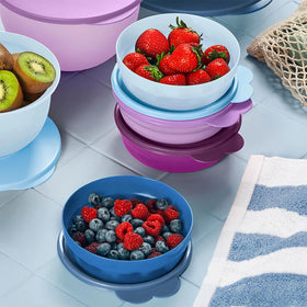 Tupperware dishwasher-safe bowls after cleaning for easy upkeep.