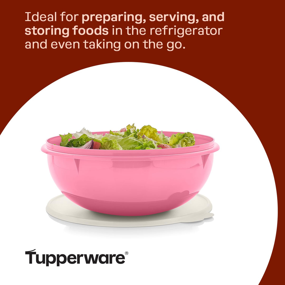 Tupperware Fix-N-Mix liquid-tight lid locks in freshness and prevents spills.