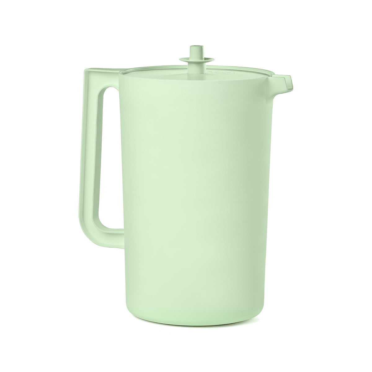 Tupperware Heritage mint pitcher with angled spout for smooth pours.