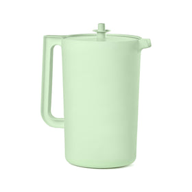 Tupperware Heritage mint pitcher with angled spout for smooth pours.