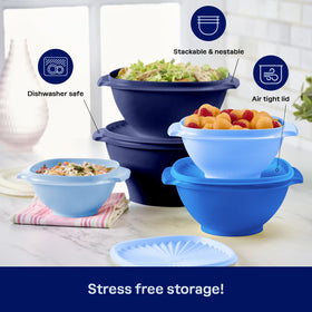 Tupperware Heritage BPA-free bowls for safe food storage.