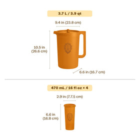 Tupperware Heritage tumbler in Apricot for everyday hydration and stylish serving.