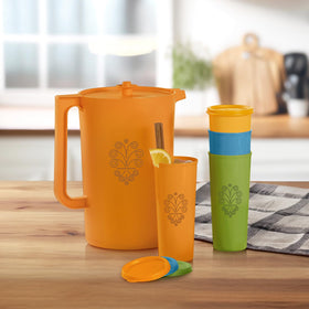 Tupperware Heritage tumbler in Peacock, durable BPA-free plastic for daily use.