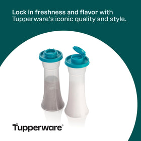 Dishwasher-safe hourglass shakers make cleanup quick after meals.