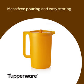 Tupperware Impressions pitcher dishwasher-safe plastic for quick cleanup.