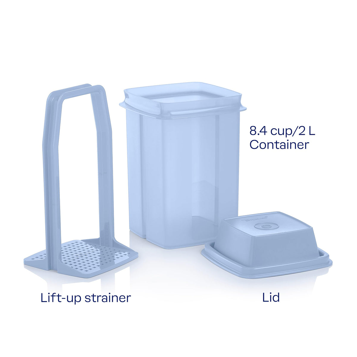 Tupperware Pick-a-deli translucent container for quick visibility of contents.