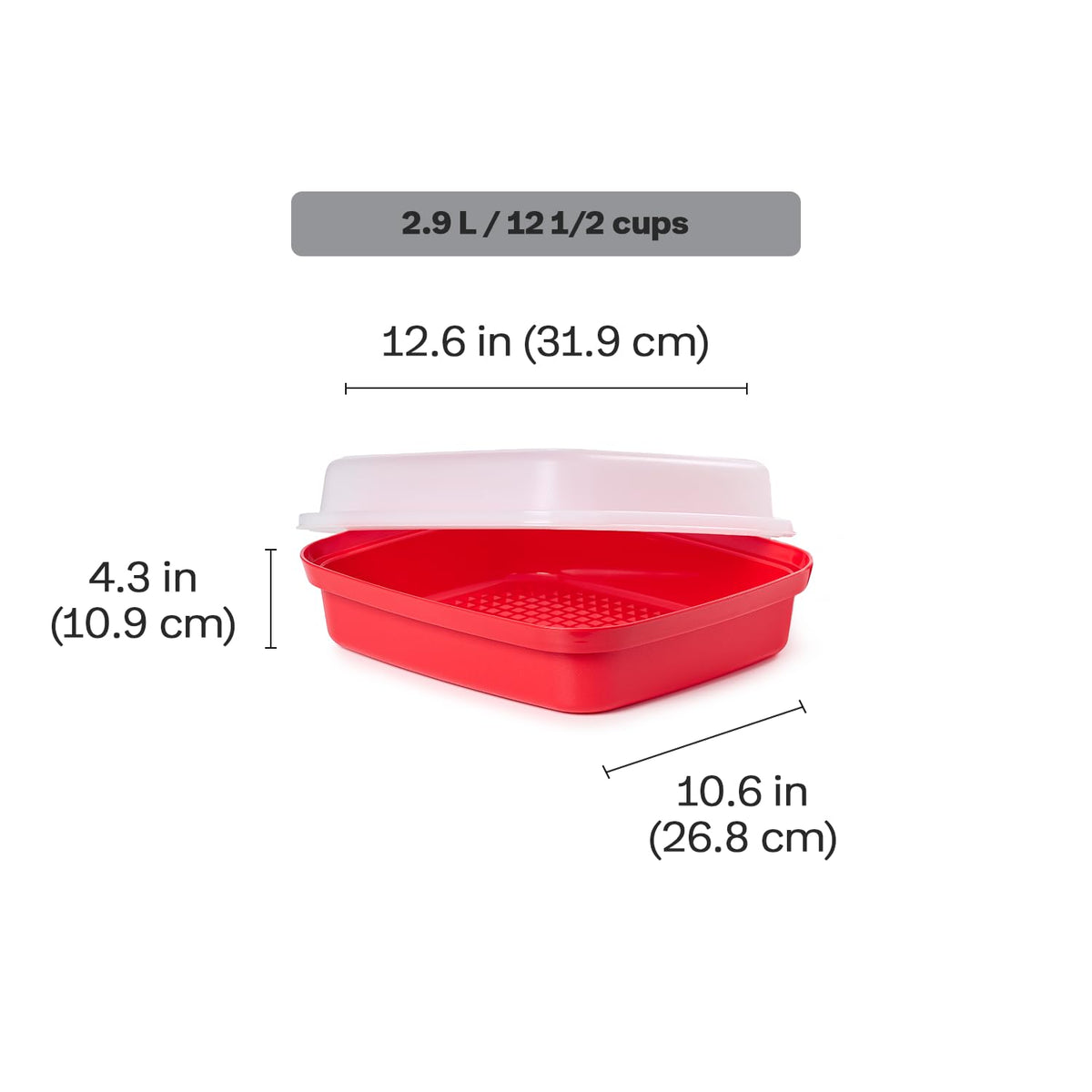 Tupperware Season-Serve lid with dome offers extra space for thick cuts.