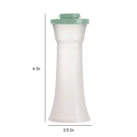 Six-inch Tupperware hourglass shakers ready for dishwasher-safe storage and easy refills.