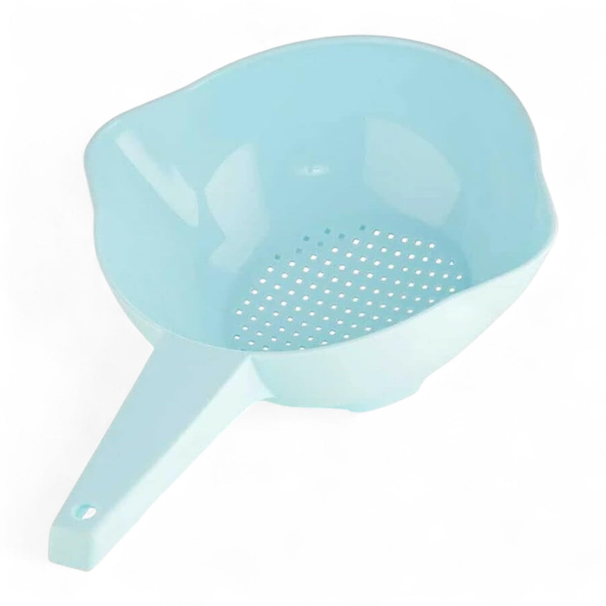 Tupperware small 1-quart colander with handle, pasta-drain convenience for hot liquids.