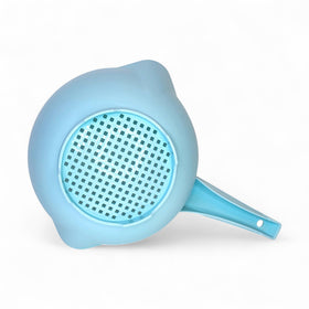 Tupperware small colander with handle serves as a convenient serving-bowl for veggies.
