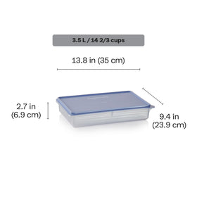 Rectangular Tupperware Snack-Store container stacks neatly to save pantry space