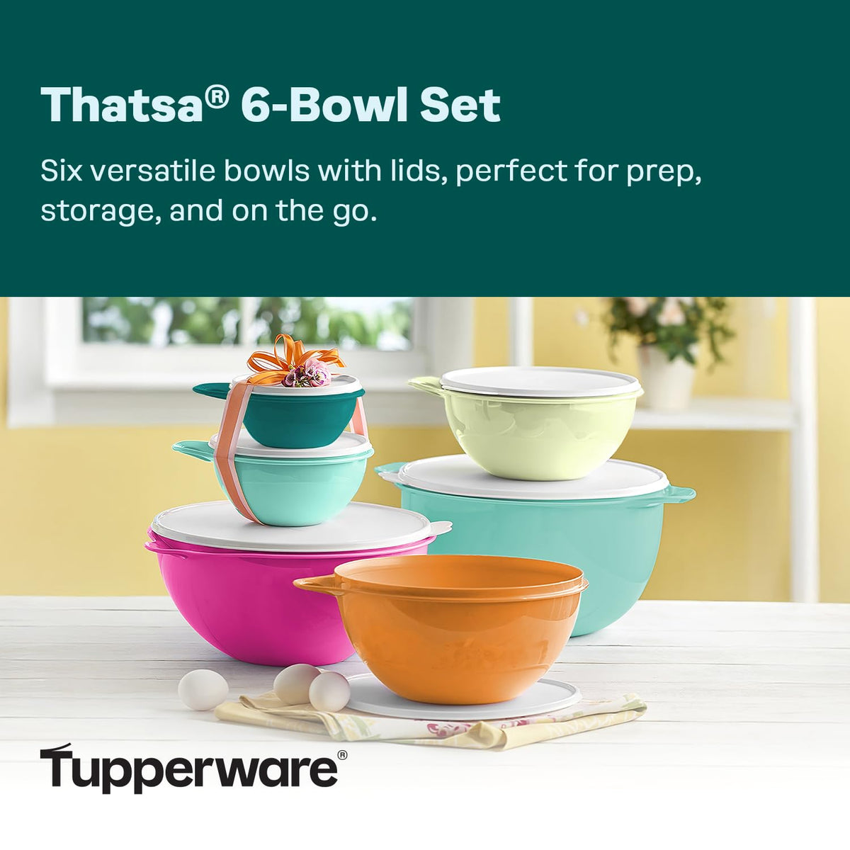 Tupperware Thatsa Bowl Fauna liquid tight lids protect freshness while on the go
