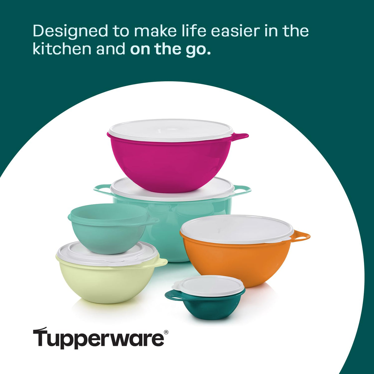 Tupperware Thatsa Bowl Fauna bowls nest for space saving storage
