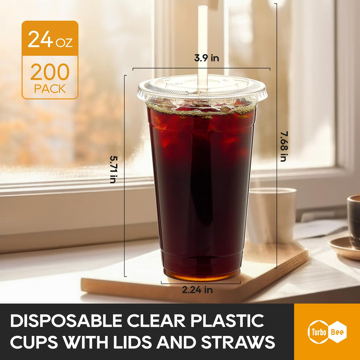 Leak-proof 24oz cup with lid keeps beverages contained during transport
