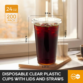 Leak-proof 24oz cup with lid keeps beverages contained during transport