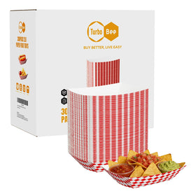 Turbo Bee red white checkered tray with nachos, ideal for fast, high-volume service.