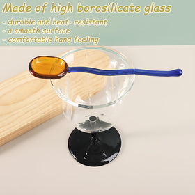 Turbokey 6.1-inch colorful glass spoons add style to tea time.