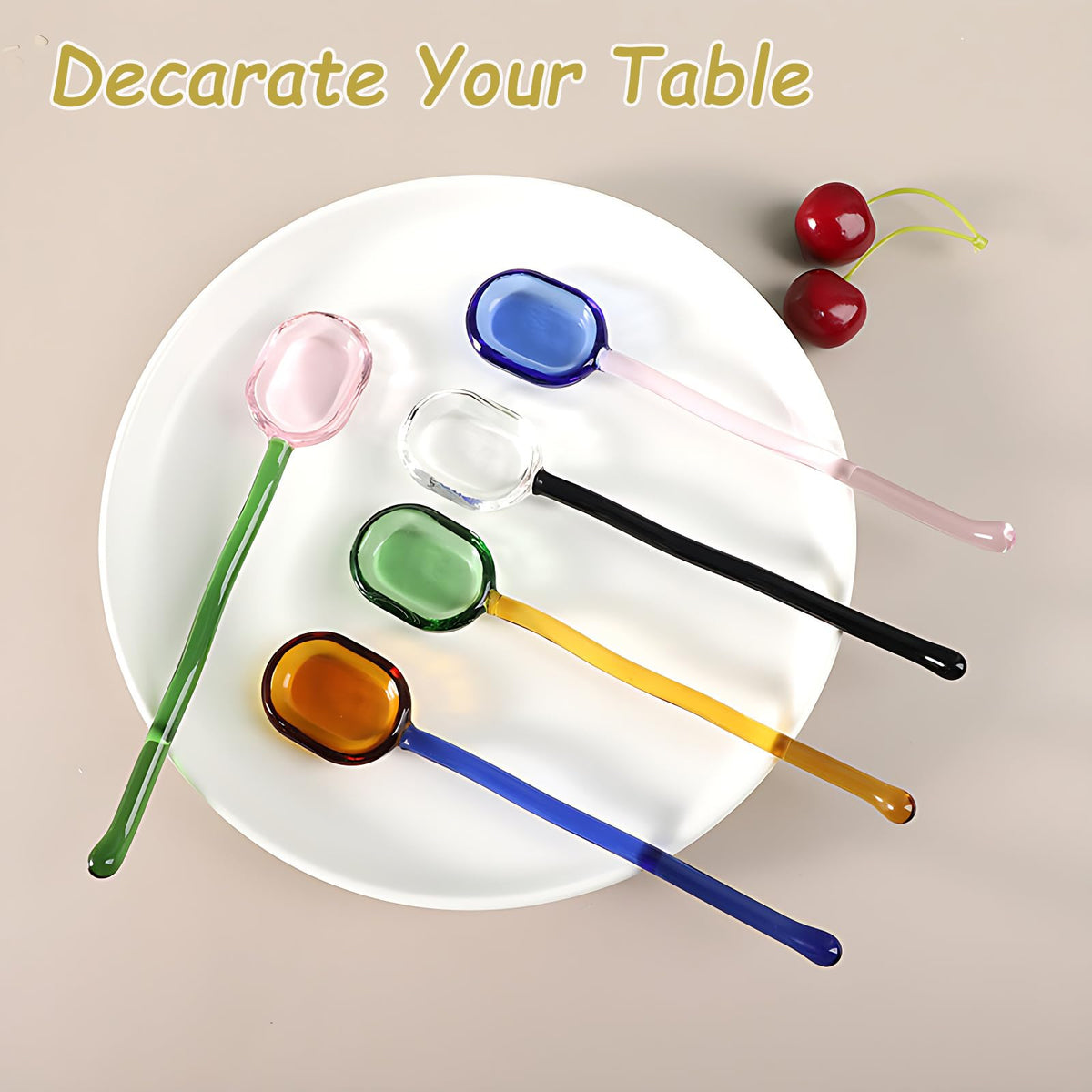 Turbokey glass spoons for coffee, dessert, and milkshakes.