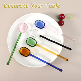 Turbokey glass spoons for coffee, dessert, and milkshakes.