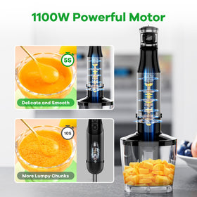 Turelar attachments including chopper, whisk, and frother for 5-in-1 versatility.