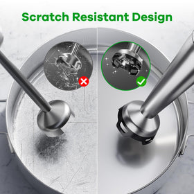 Turelar blade guard reduces suction and protects cookware.