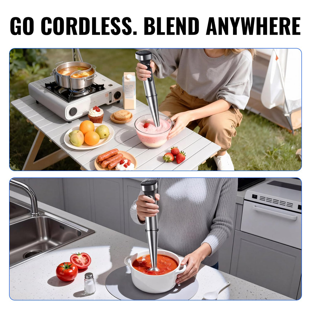 Turelar cordless immersion blender detachable parts for easy cleaning